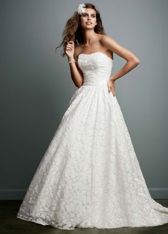 david's bridal lace ball gown